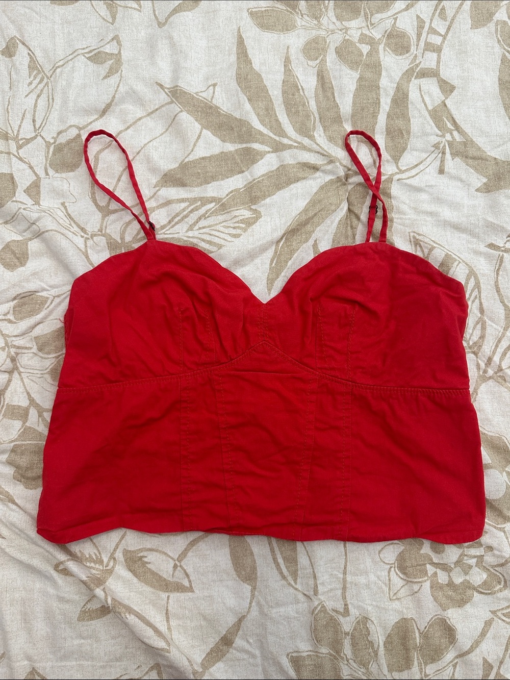 Maeve Red Cropped Bustier Tank Top
